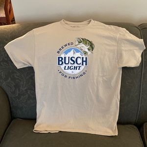 Extra large Busch Light brewed for fishing T-shirt.